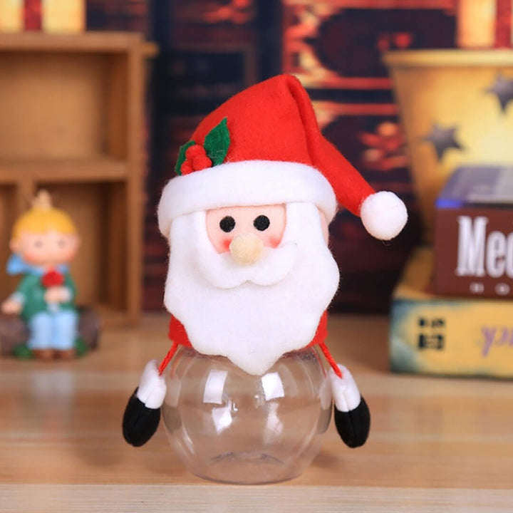 Plush Santa candy jar with removable lid for christmas treats