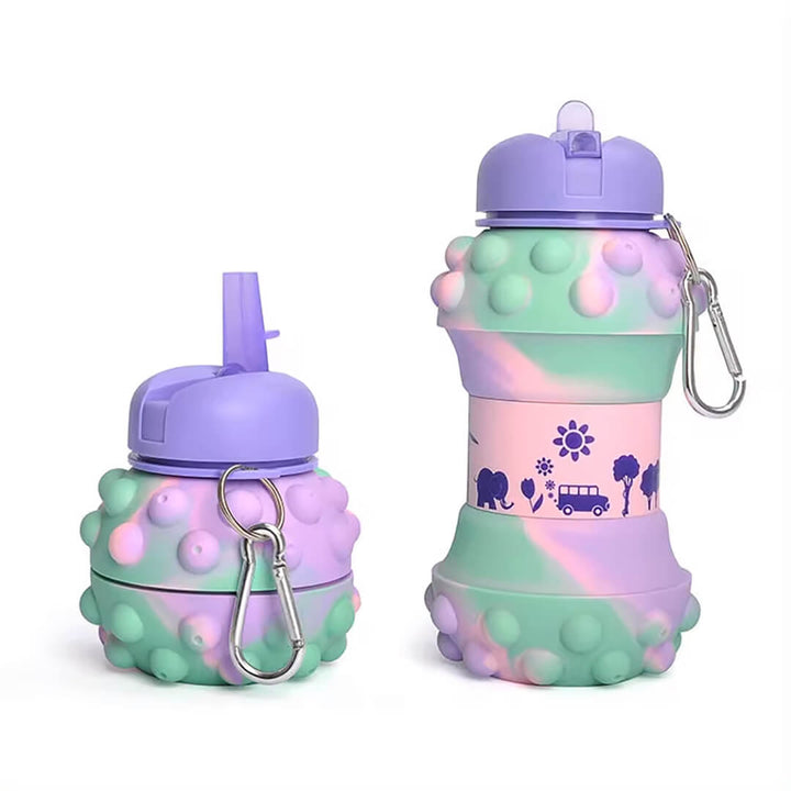 Pastel Pop-It Collapsible Silicone Water Bottle