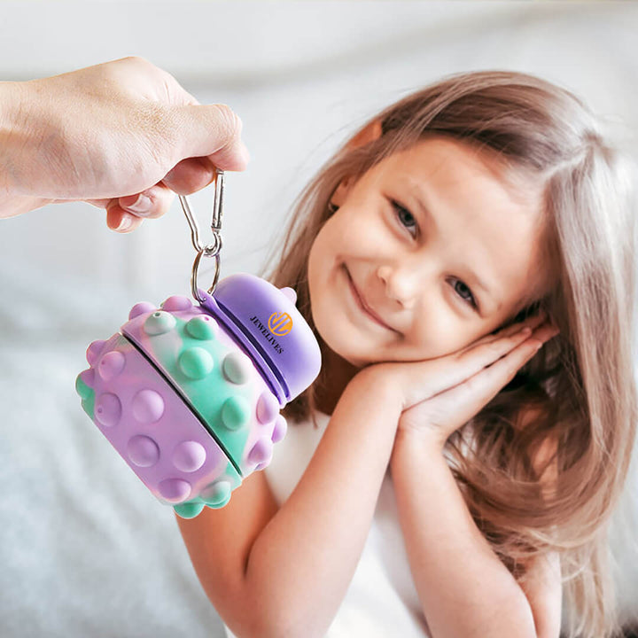 Pastel Pop-It Collapsible Silicone Water Bottle