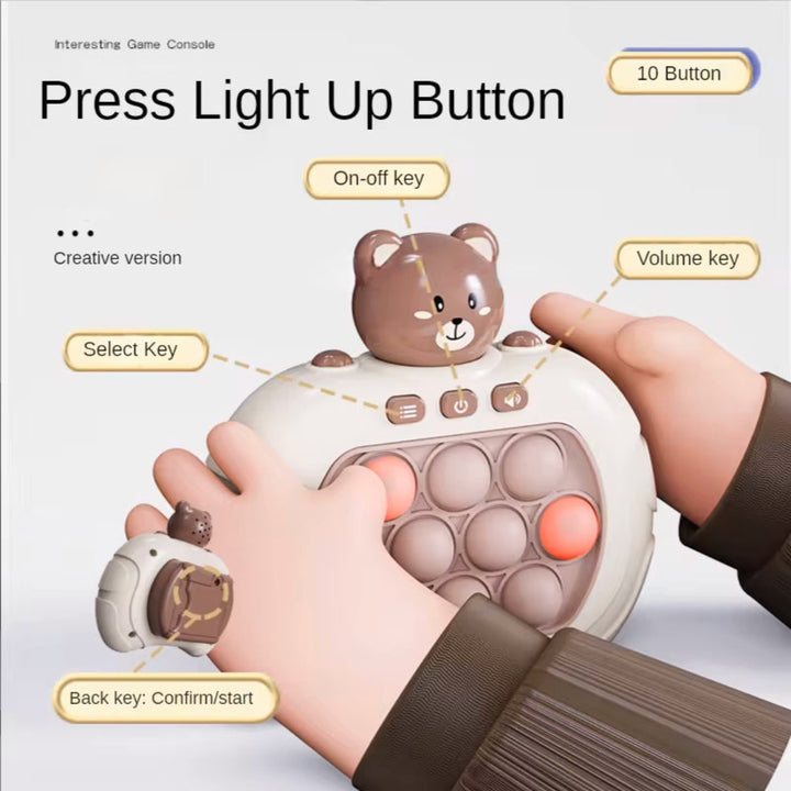 Pop It Electronic Game Console with Lights – Rabbit, Astronaut & Bear Designs