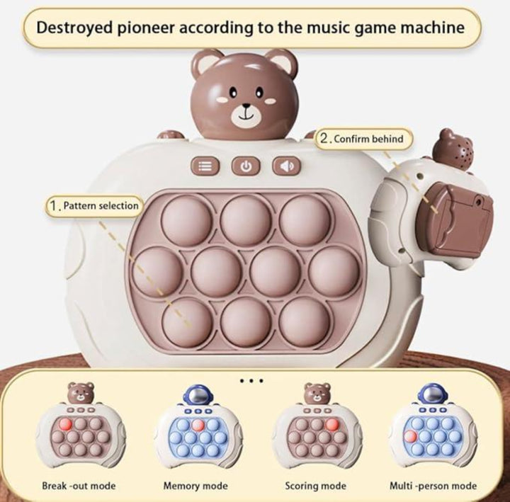 Pop It Electronic Game Console with Lights – Rabbit, Astronaut & Bear Designs