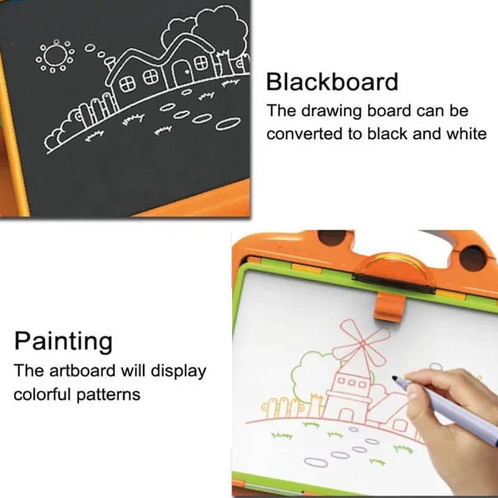 Portable 2-in-1 Chalk & Whiteboard with A4 Paper Clip