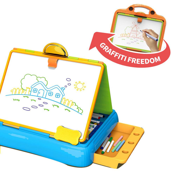 Portable 2-in-1 Chalk & Whiteboard with A4 Paper Clip