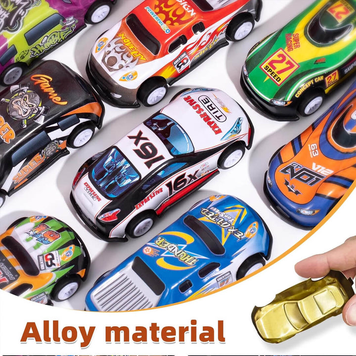 Alloy Material vehicle set for kids with race map and organizer box