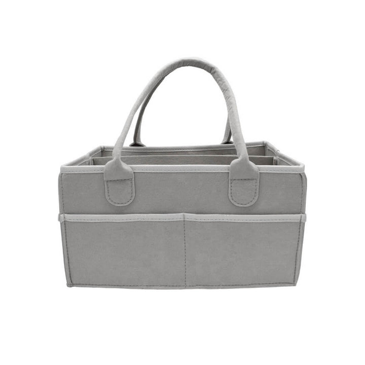 Portable storage basket for baby wipes, diapers, and toys with inner divider