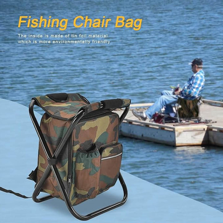 Portable Folding Camp Chair with Built-In Cooler Bag