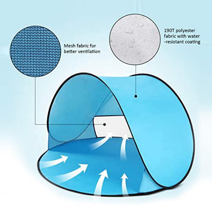 Pop-Up Family Beach Tent with Anti-UV Sun Protection