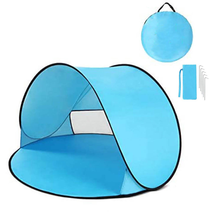 Pop-Up Family Beach Tent with Anti-UV Sun Protection blue