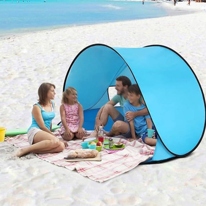 Pop-Up Family Beach Tent with Anti-UV Sun Protection
