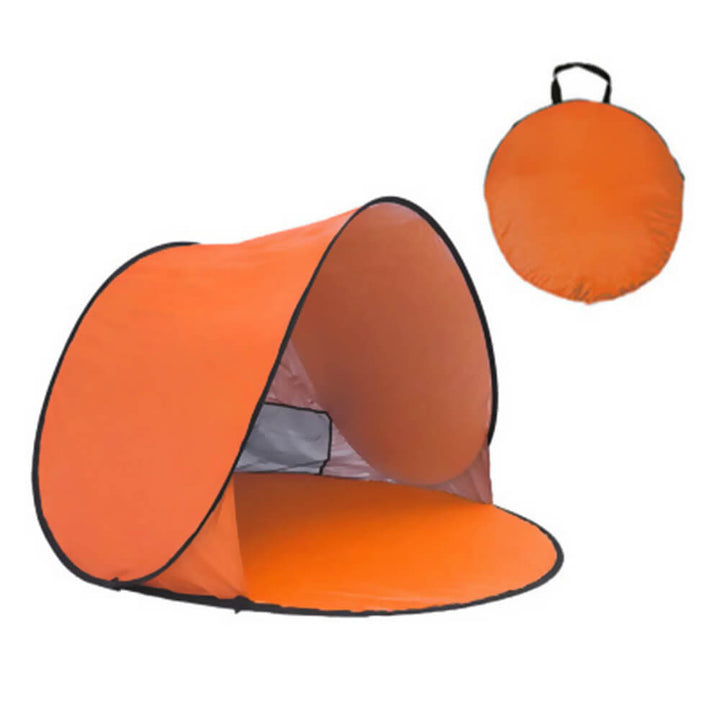Pop-Up Family Beach Tent with Anti-UV Sun Protection orange