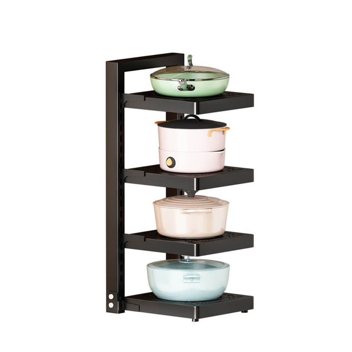 4-layer adjustable pan rack stand for kitchen organization
