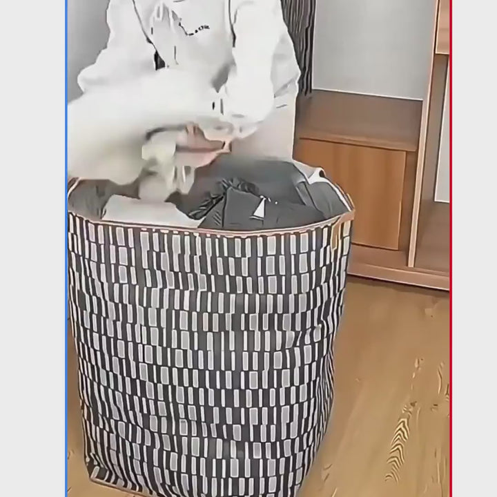 Demonstration of durable waterproof storage bag for clothes and blankets