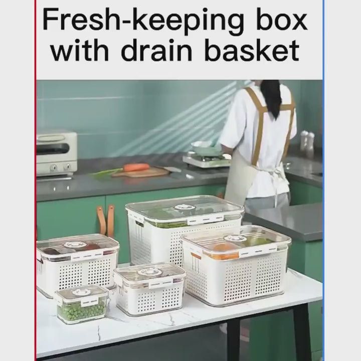 Video showcasing set of 3 fruit and vegetable storage box organizers