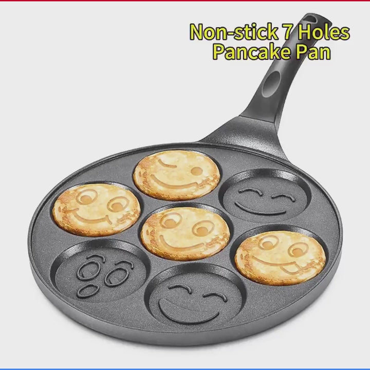 Video of smiley-face pancake maker for kids.
