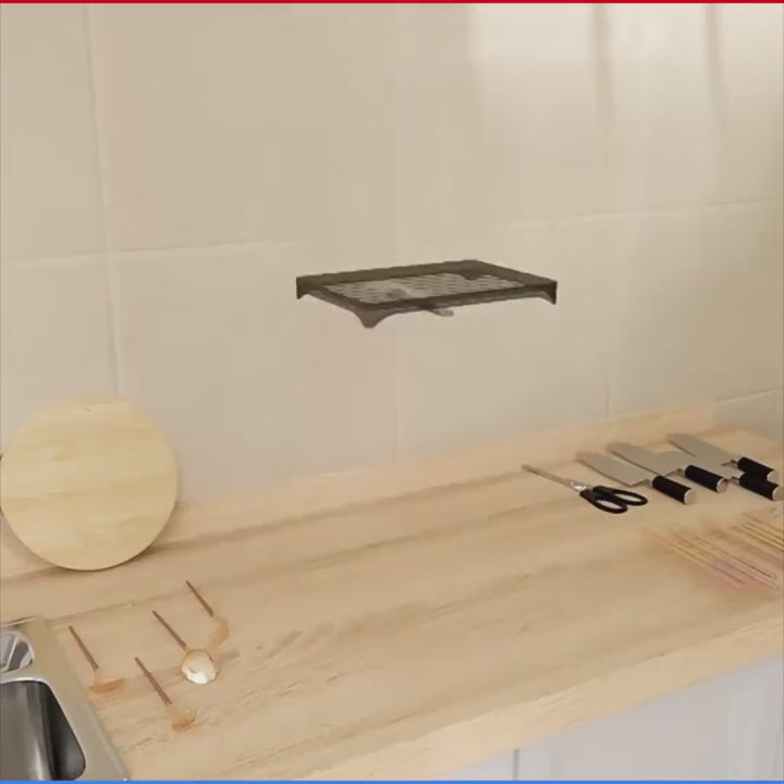 Space-Saving Iron Dish Rack for Kitchen Organization