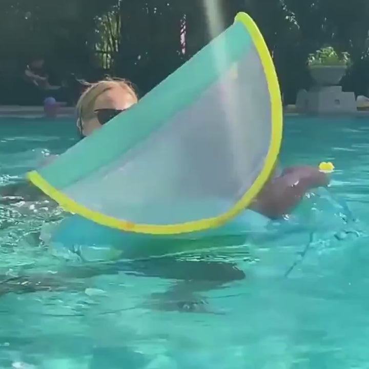 video of Swimbobo Inflatable Swimming Ring with Removable Canopy