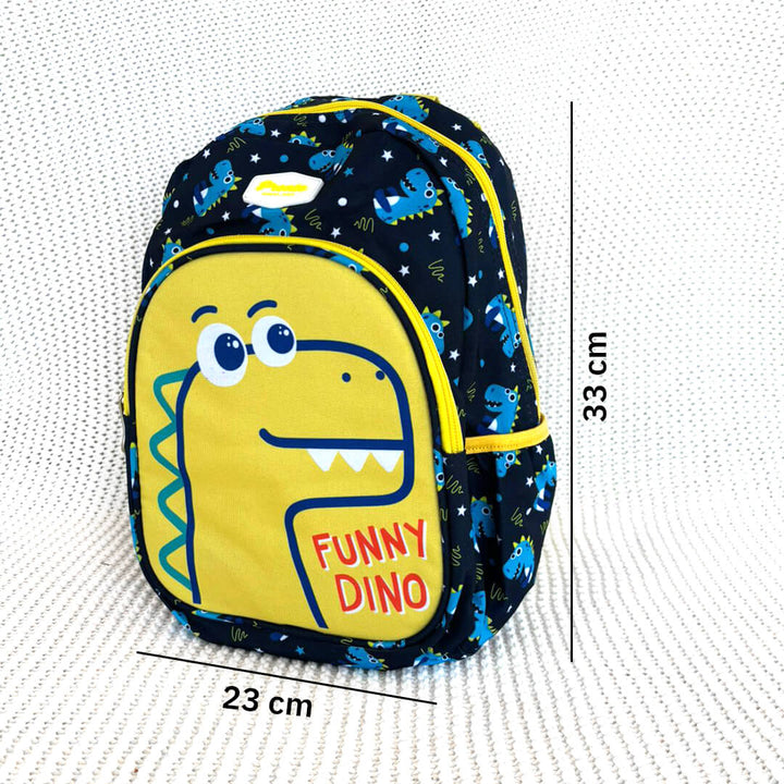 Kids dinosaur school bag for KG1 to KG3 students with emasurements