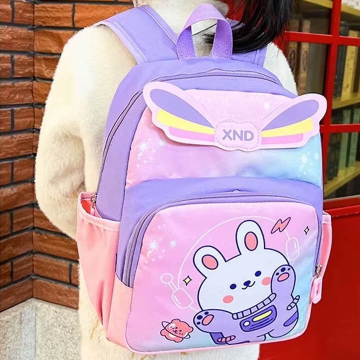 Purple & Pink Space Rabbit School Backpack