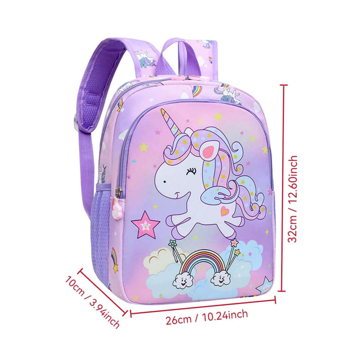 Purple Rainbow Unicorn School Backpack for Kindergarten