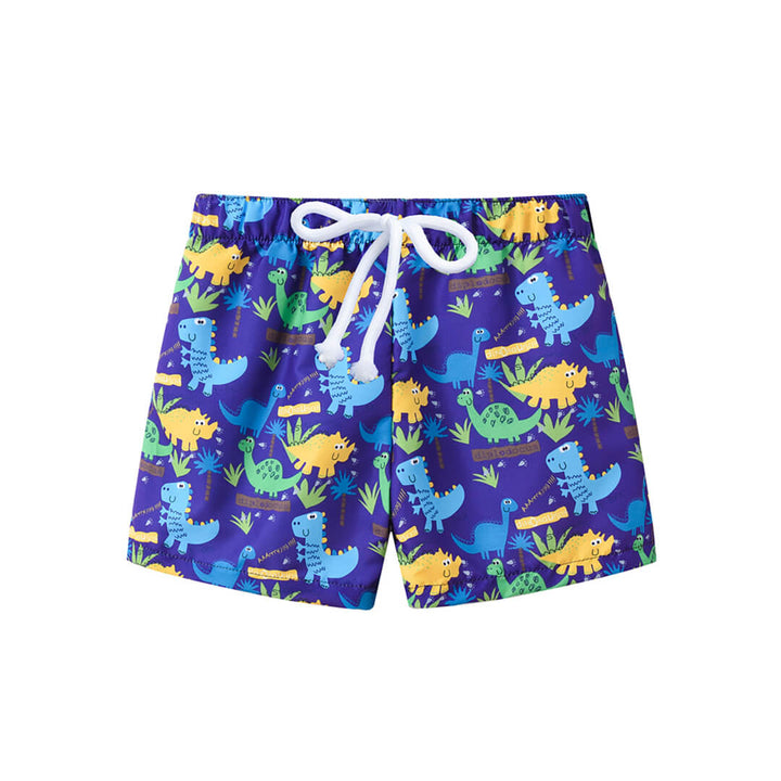Dinosaur Print Swim Trunks for Boys - Quick Dry