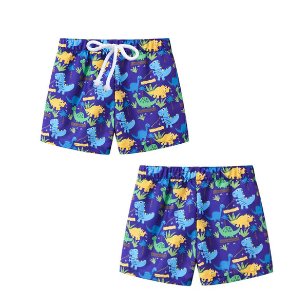 Dinosaur Print Swim Trunks for Boys - Quick Dry