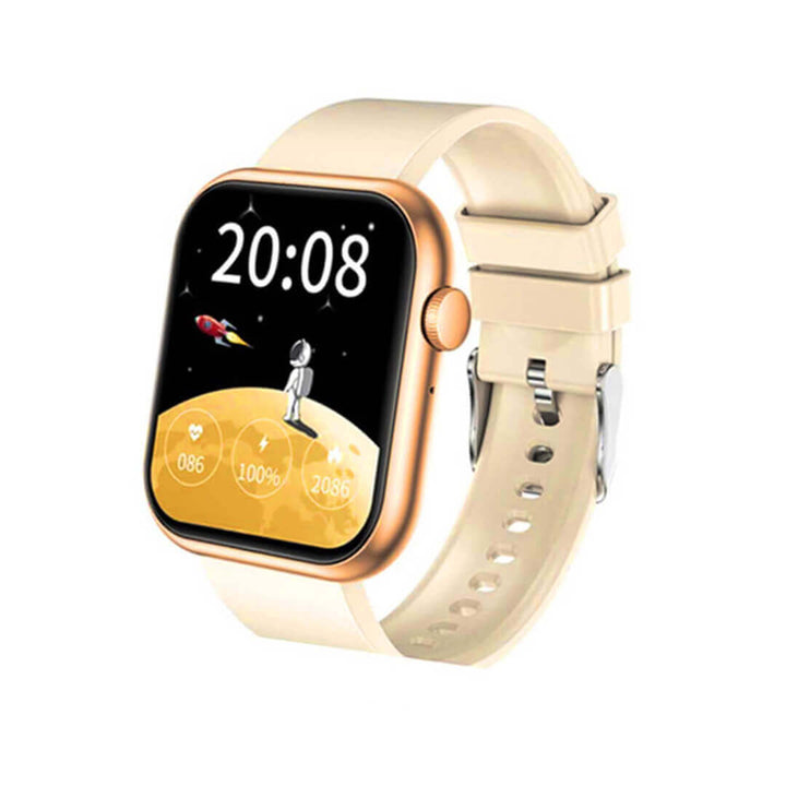 QX7 PRO Smart Watch in beige color with HD display