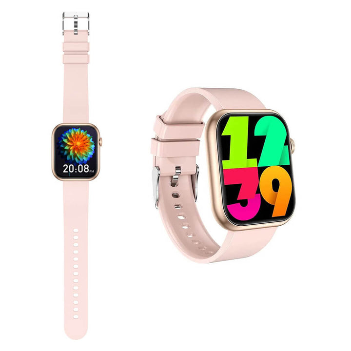 QX7 PRO Smart Watch in light pink color with HD display