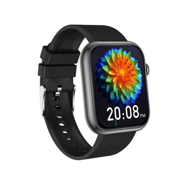 QX7 PRO Smart Watch in black color, side angle