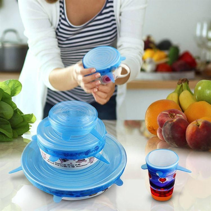 Reusable Silicone Stretch Lids set of 6 Pieces