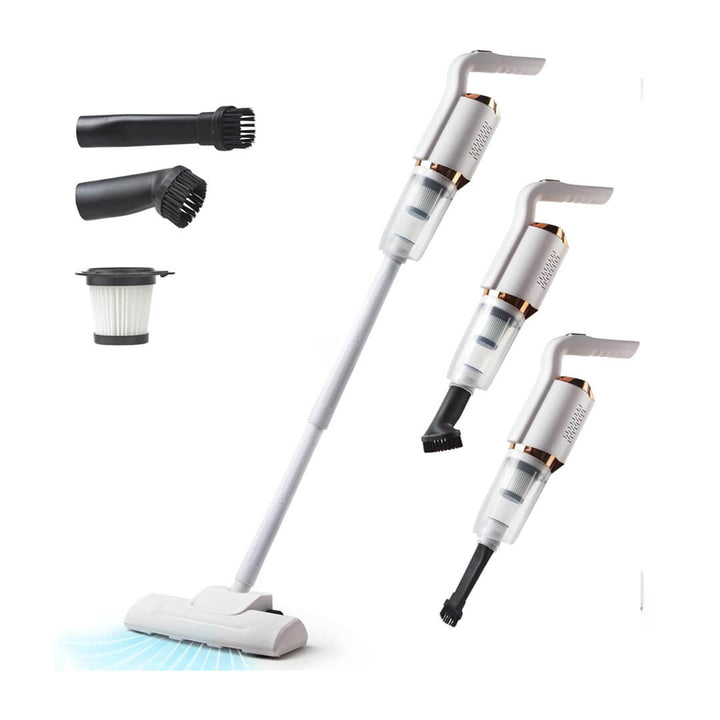 4-in-1 vacuum set with brush, nozzle, and charging cable