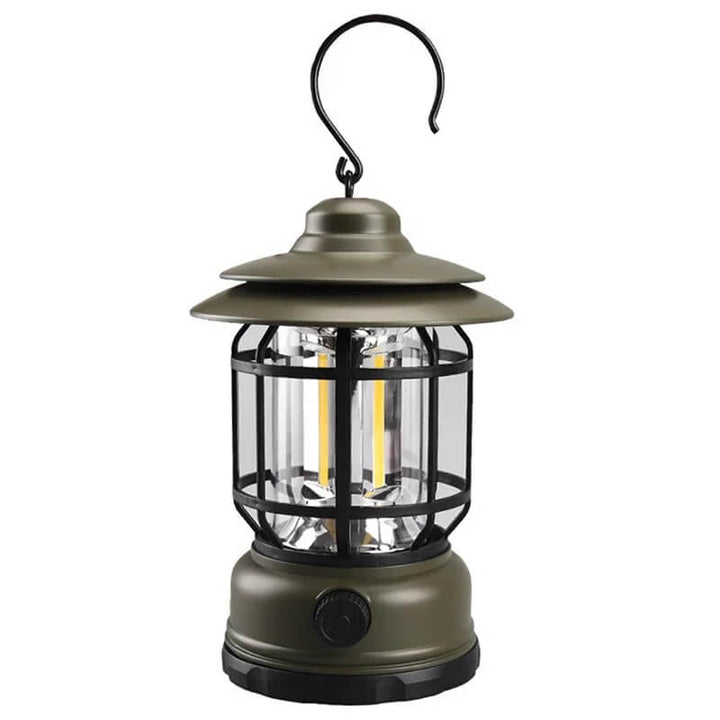 Rechargeable Vintage Metal Hanging Lantern Brown
