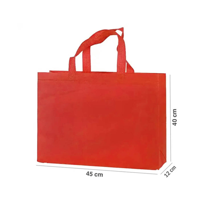 landscape red reusable shopping bag, dimensions