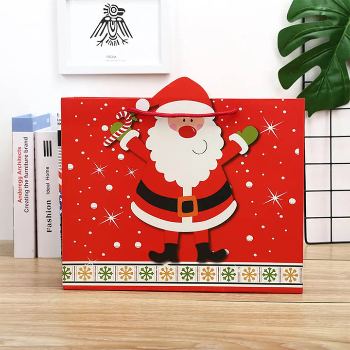 Red Santa paper gift bags for Christmas season