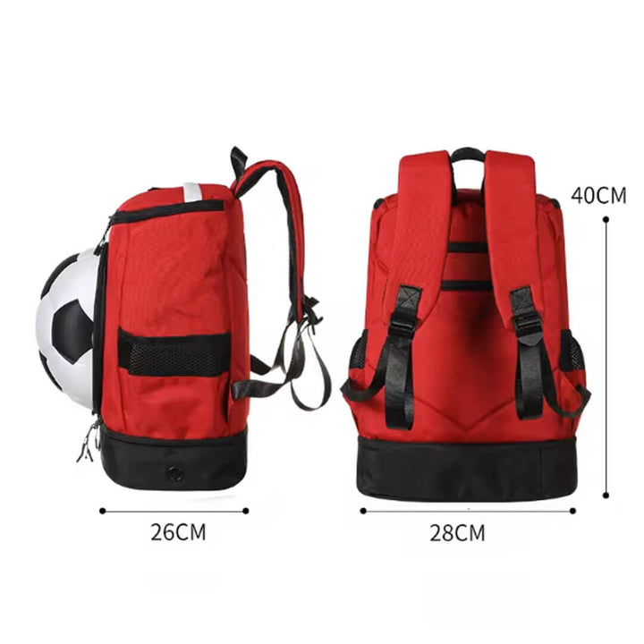 Red Sports Backpack Football / Basketball with Ball Compartment (Ball Not Included)