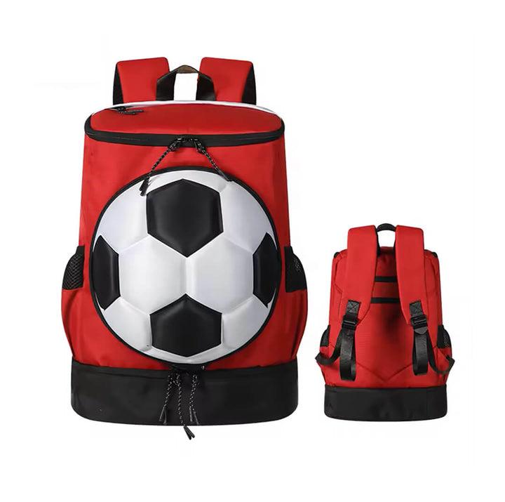 Red Sports Backpack Football / Basketball with Ball Compartment (Ball Not Included) Football