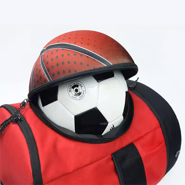 Red Sports Backpack Football / Basketball with Ball Compartment (Ball Not Included)