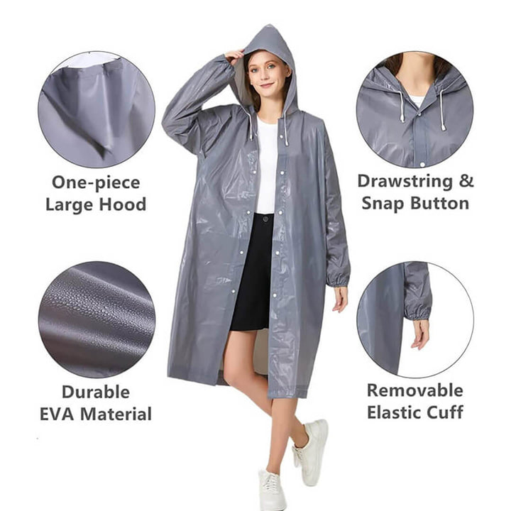 Reusable EVA Adult Raincoat – Unisex Poncho for All-Weather Protection