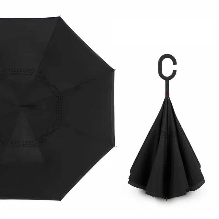 Windproof Reverse Double Layer C-Handle Umbrella (W104 x H80)