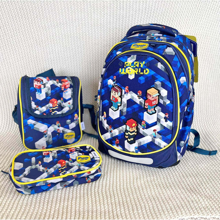 Roblox 3-piece school backpack set with lunch bag and pencil case