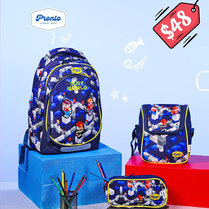 Roblox 3-piece school backpack set for grade 1 to 4