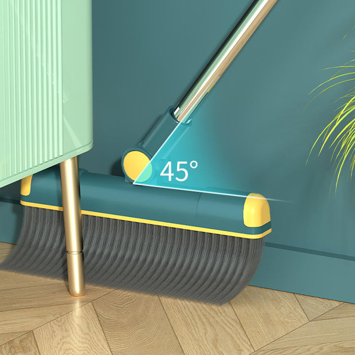Broom set in petrol yellow with rotating head