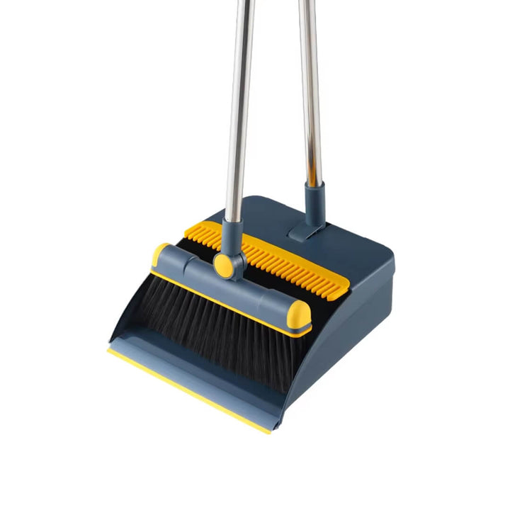 Petrol and yellow broom set with rotating head for hard-to-reach spots