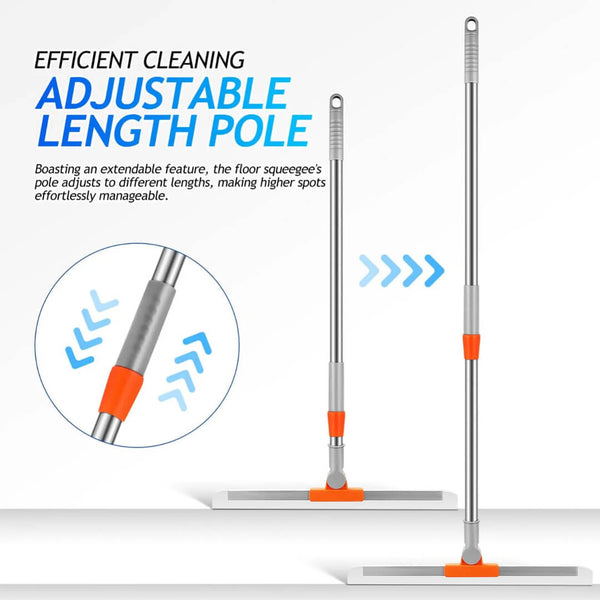 Floor wiper with silicone blade and Adjustable lengh pole