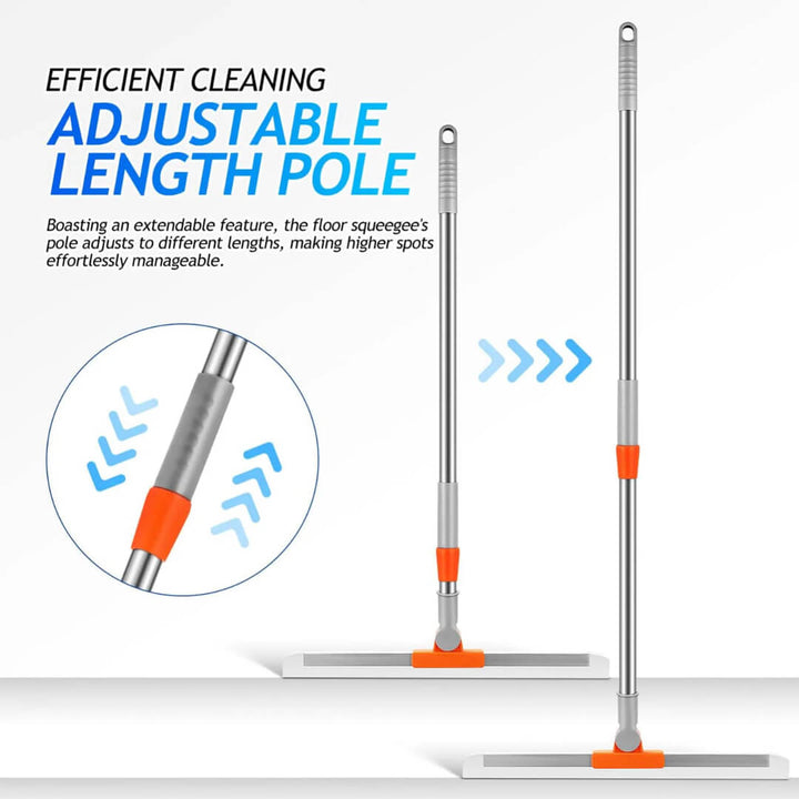 Floor wiper with silicone blade and Adjustable lengh pole