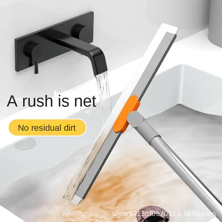Water and dust removal with long-handle floor squeegee, easy to wash, no residual dirt