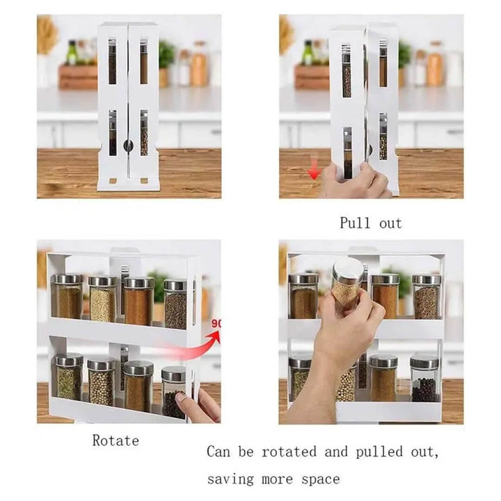 Multi-purpose rotating shelf for spices, snacks, or makeup