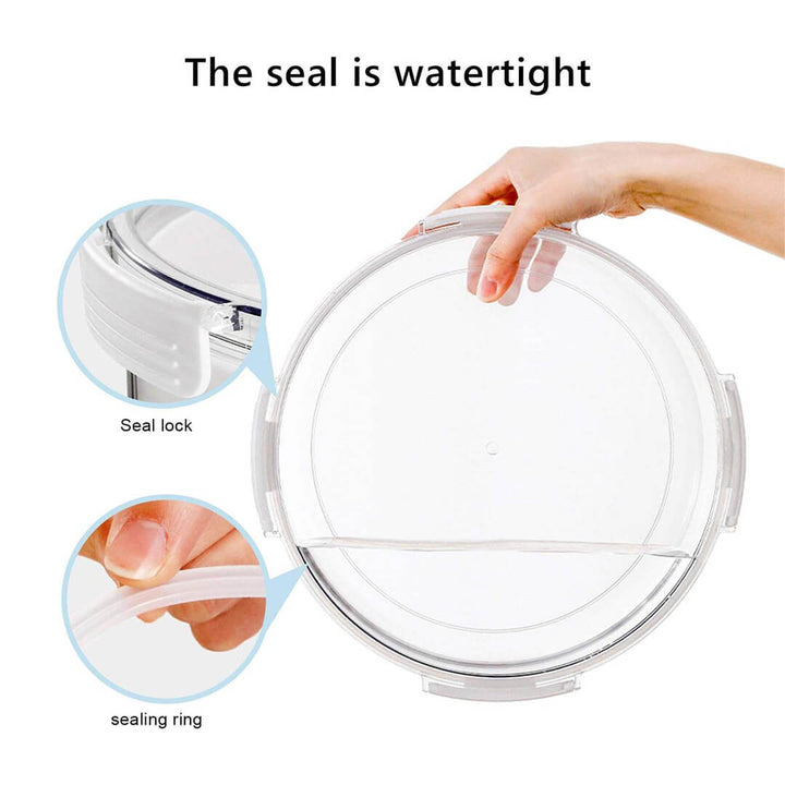 Round Plastic Divided Serving Tray with Lid - 5 compartments
