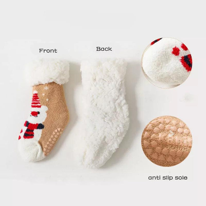 Baby Toddler Christmas Fleece Sleep Socks (1-3 Years)