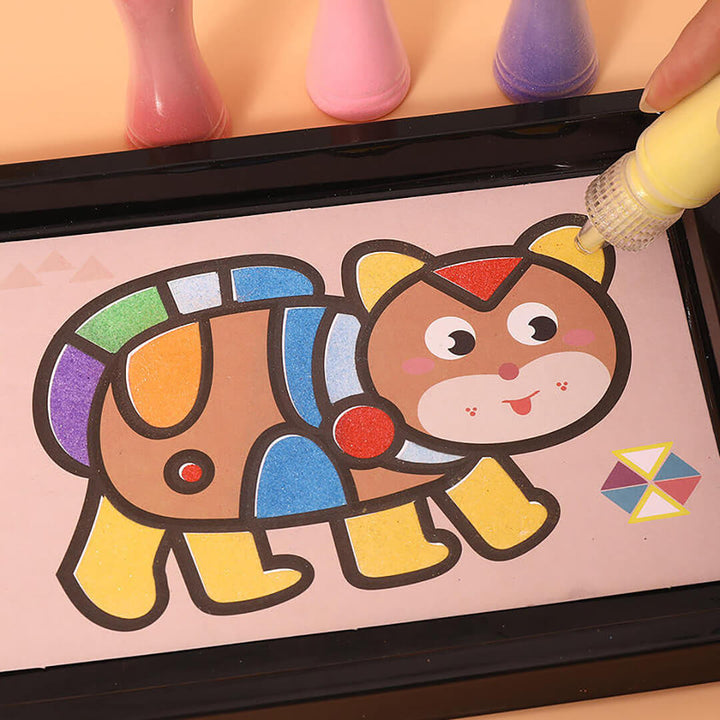 Sand Art Painting Set – 12 Sheets & 12 Bright Sand Colors