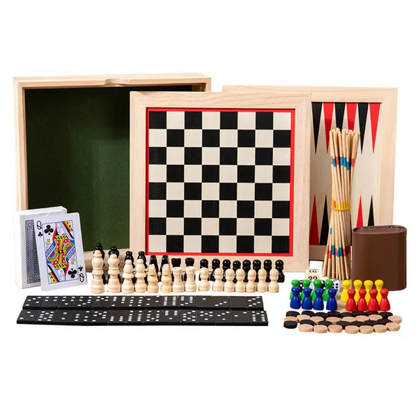 12 in 1 Portable wooden Board Games